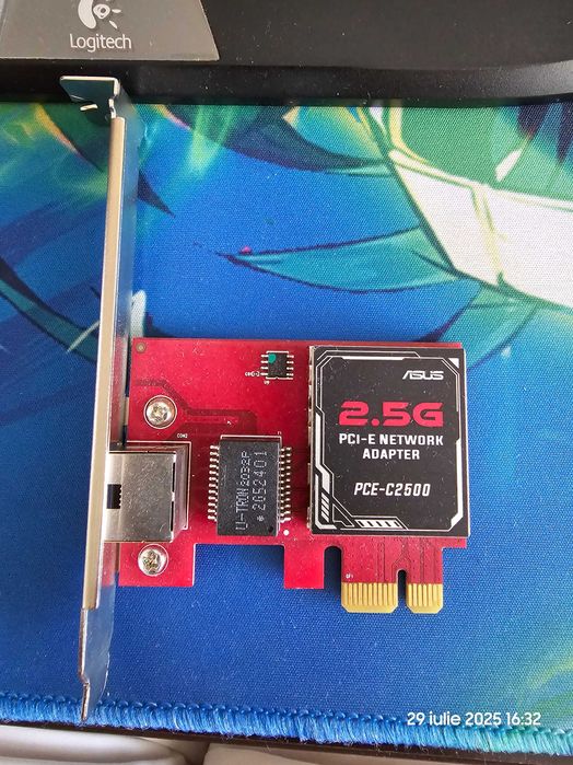 Placa de retea ASUS PCE-C2500, Gigabit, 2.5G/1G/100Mbps, port RJ45