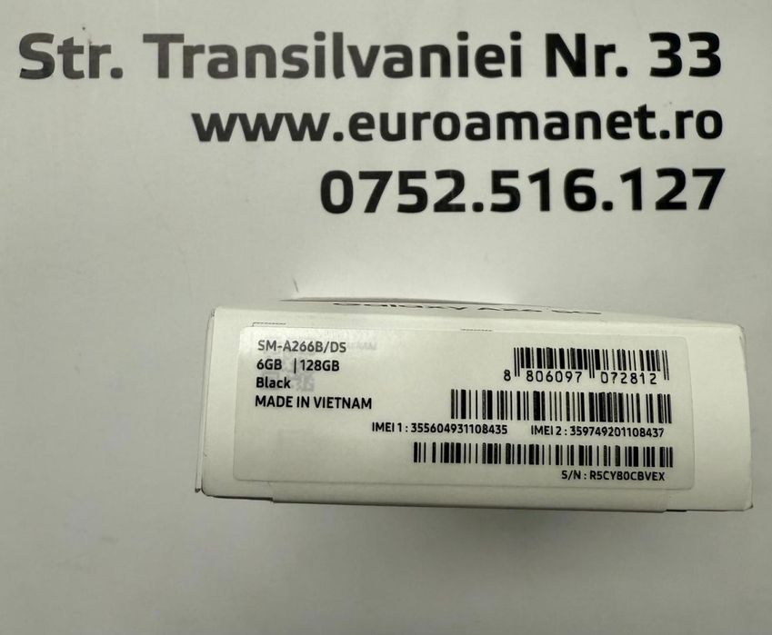 Samsung Galaxy A26, Dual SIM, 6GB RAM, 128GB, 5G, Black -T-