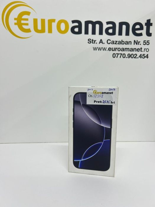 Telefon mobil Apple iPhone 16 Pro, 128GB, 5G, Black Titanium -I-