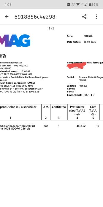 Placa video RX 6900 XT