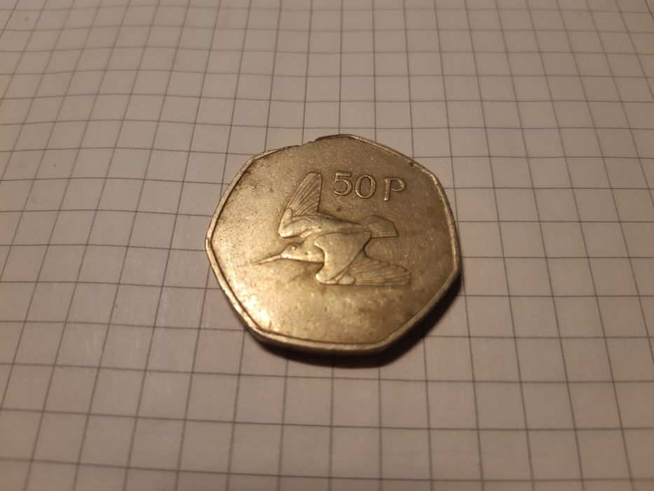Moneda 50 p Irlanda 1983