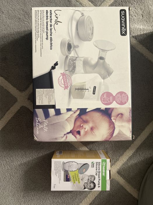 Електрическа помпа Suavinex + силиконова помпа Haakaa