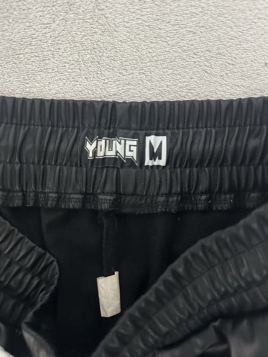 pantaloni piele young rich white