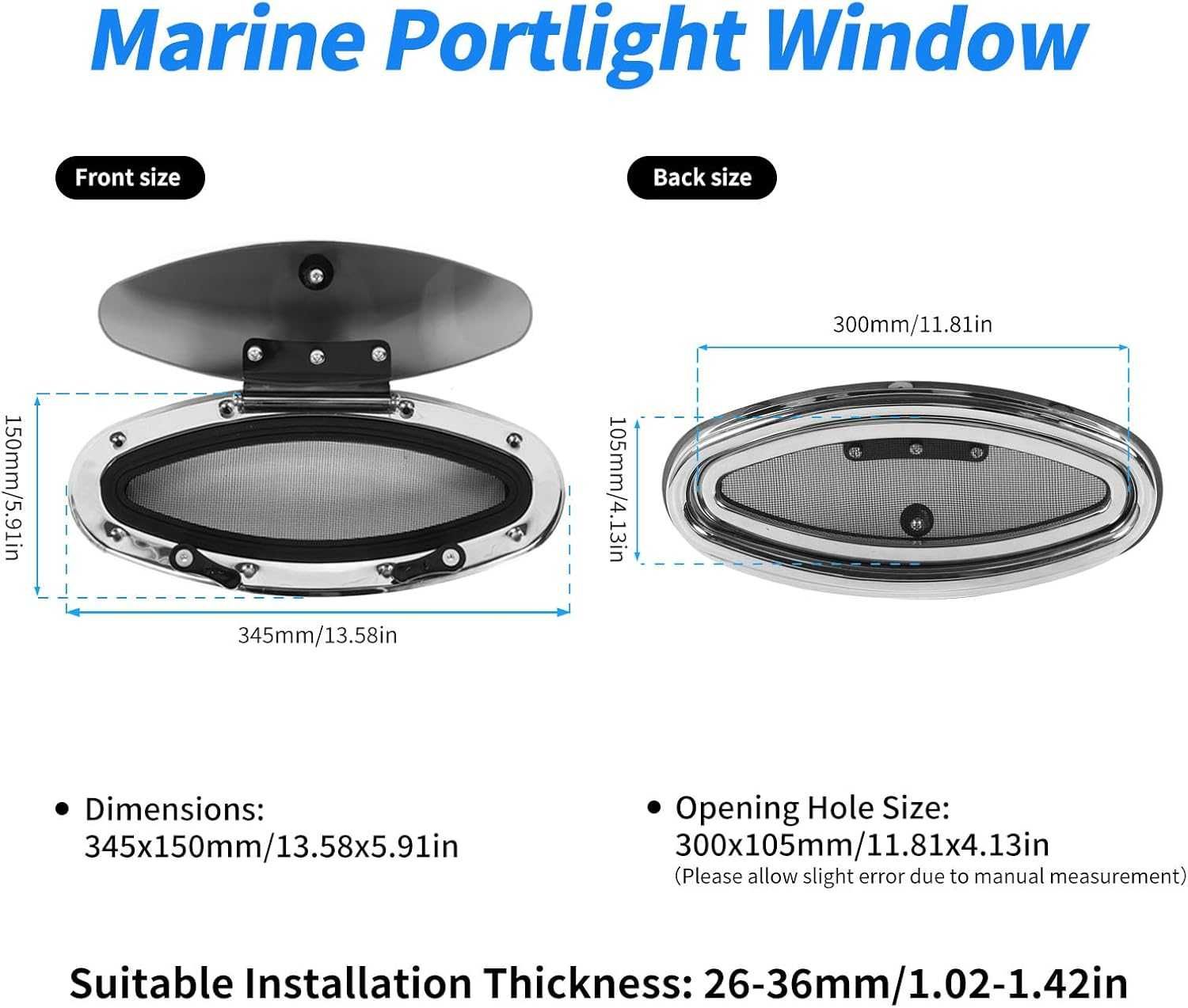 Fydun Boat Porthole Илюминатор от закалено тонирано стъкло за яхта