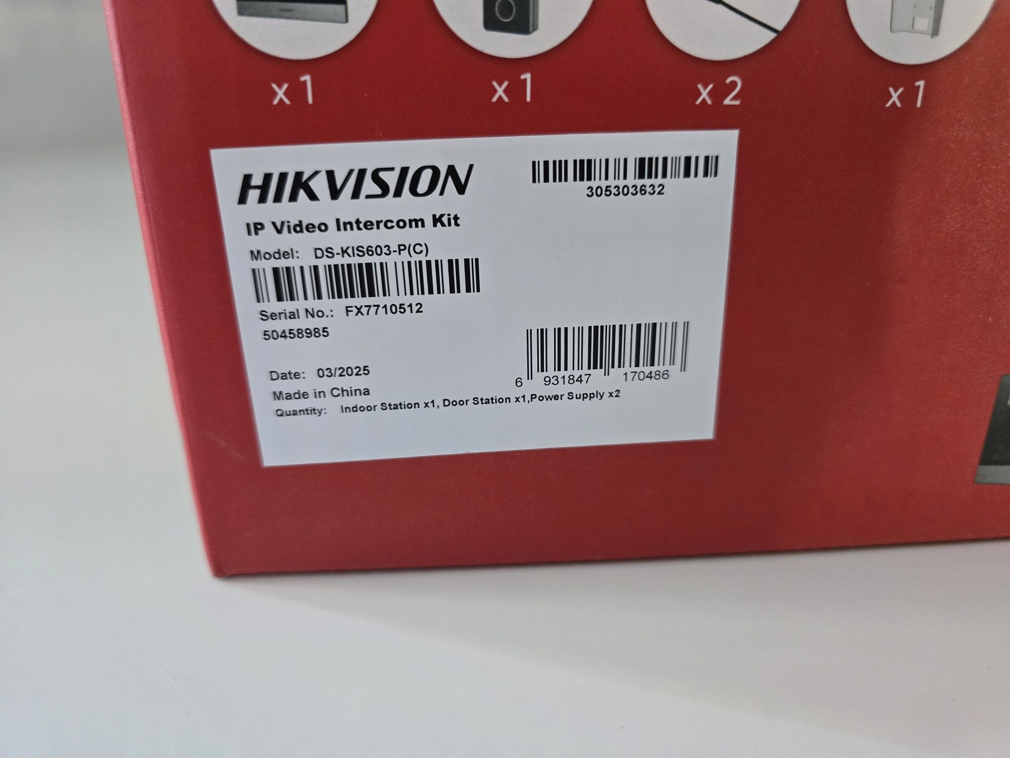 Hikvision IP Intercom Kit DS-KIS603-P(C)