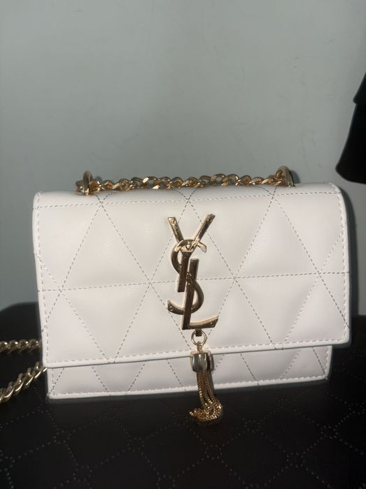 YSL бяла стилна чанта