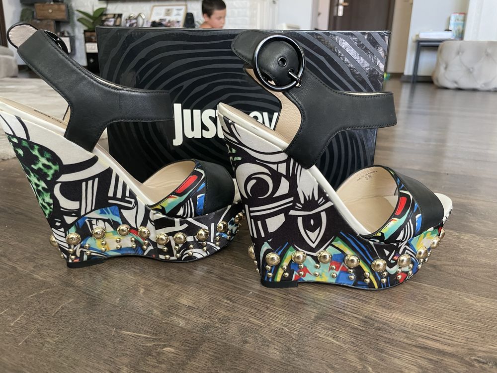 Кожени сандали Just Cavalli