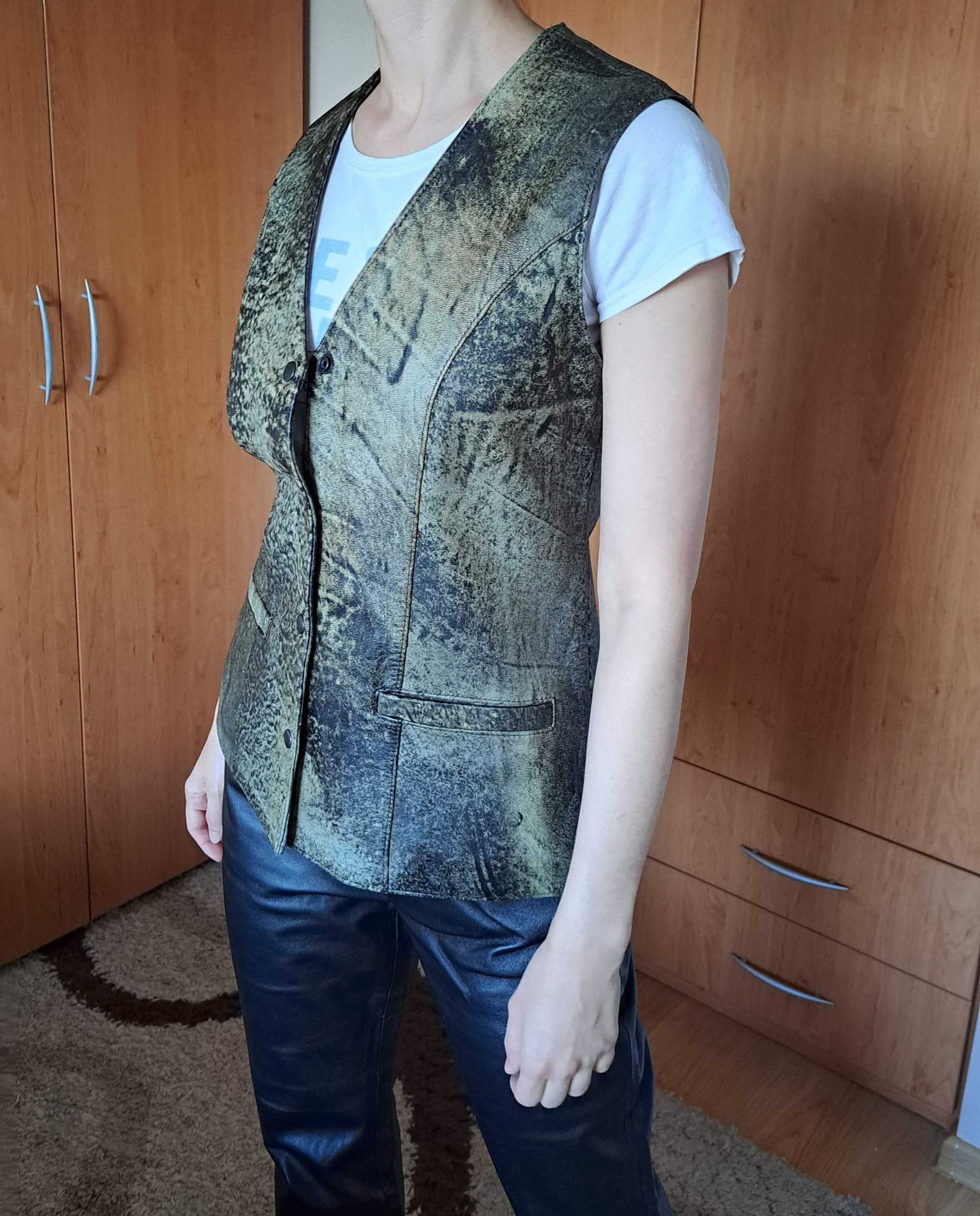 Кожен елек, М размер