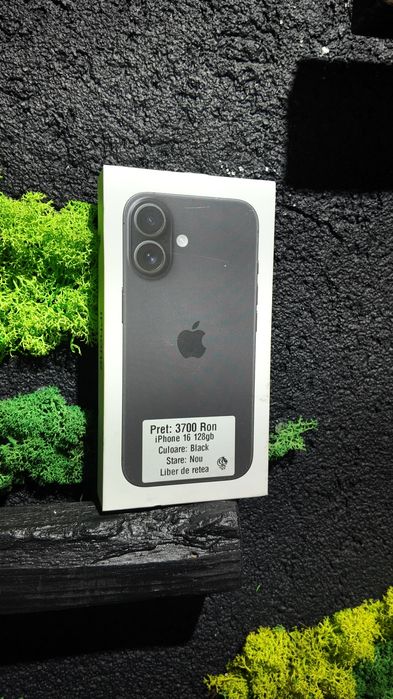 iPhone 16 128gb Black Neverlocked Nou Sigilat/Fact+Garantie