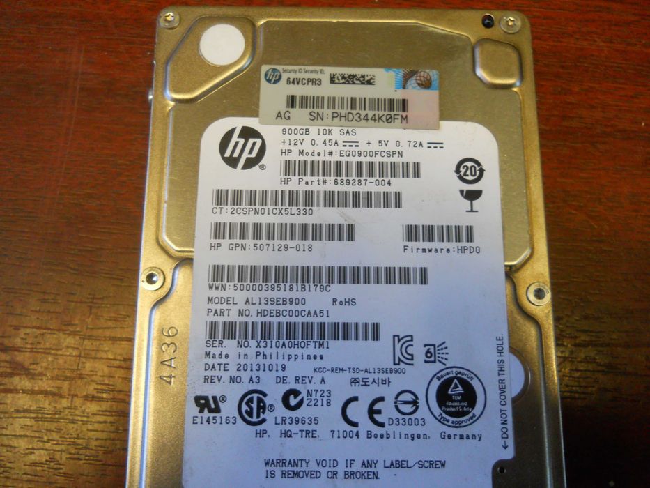 Hard disk 2.5 SAS  HP EG0900FCSPN 900GB