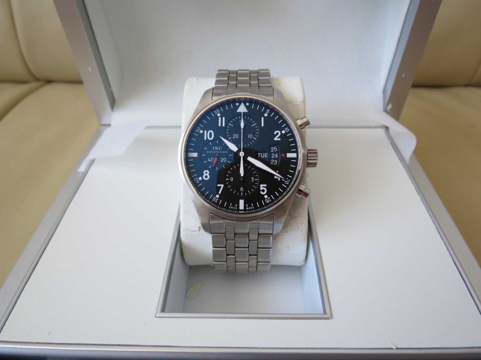 IWC Pilot Chronograph 43mm Day-Date Black Dial Automatic Ref. IW377704