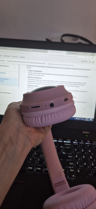 Casti Audio pentru Copii, PowerLocus Buddy cu volum limitat, Micro SD