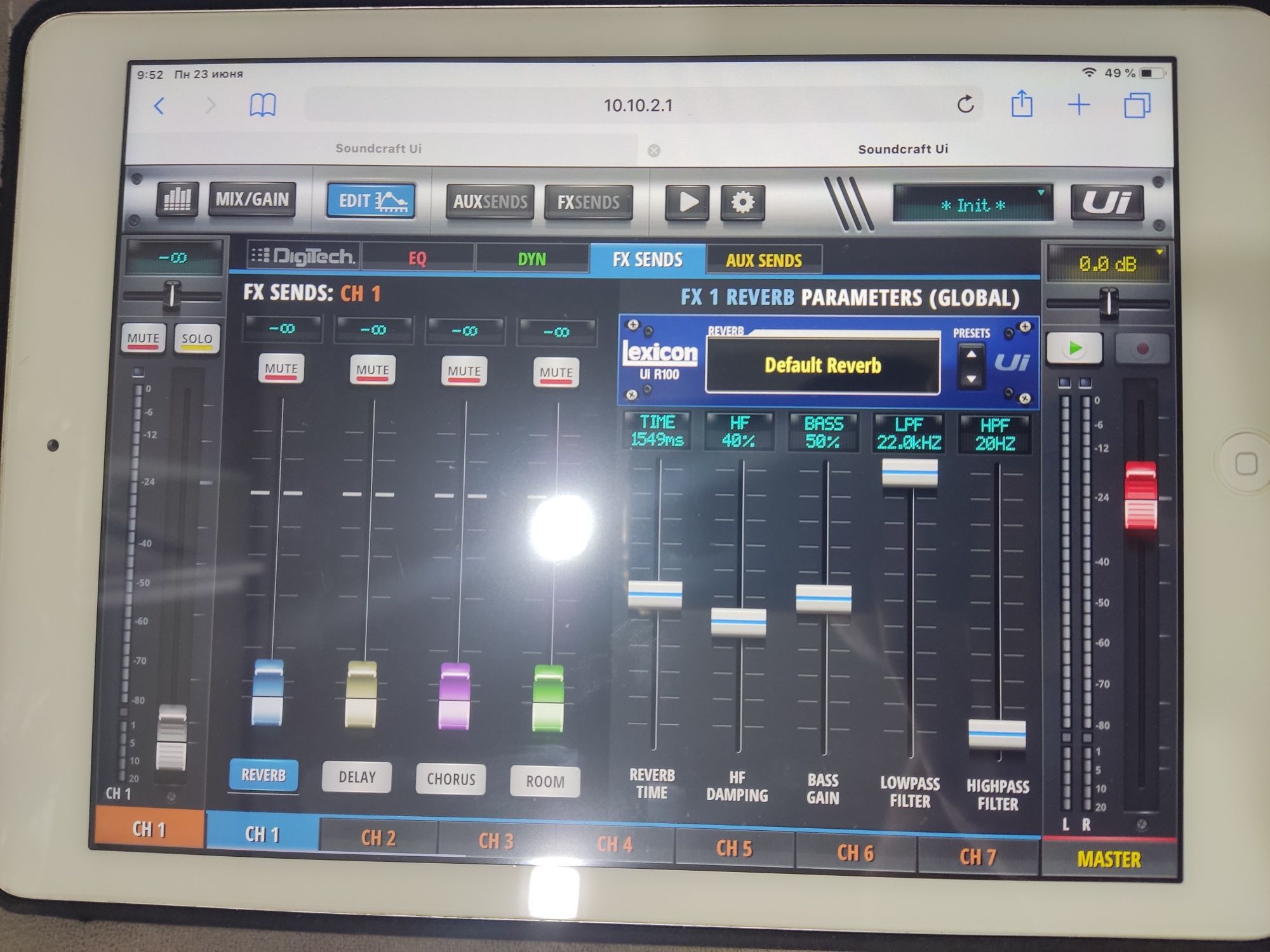 Микшер Soundcraft Ui12+ipad air