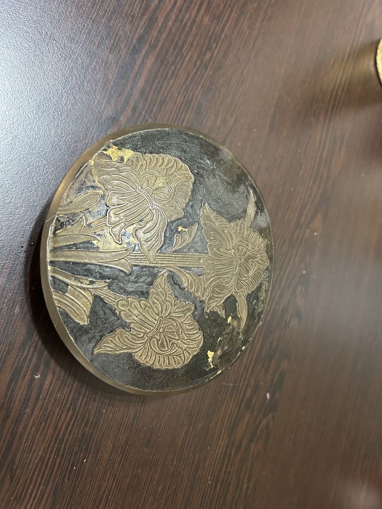 Rt143 cutie bronz emailat 13,5 cm diametru 415g