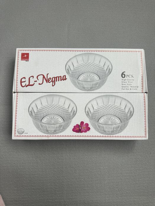Set 6 boluri din sticla el Negma ,Transparent , 11CM