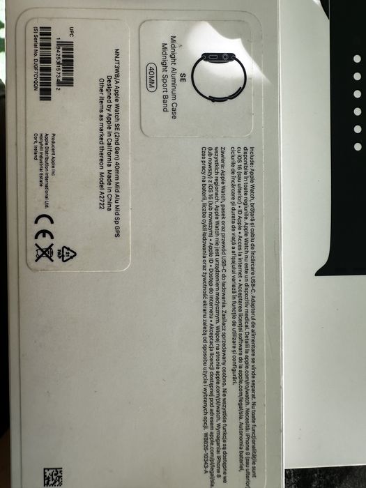 Apple Watch SE (2nd Gen) – 40mm, GPS, Aluminiu Midnight