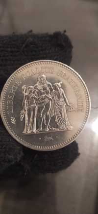Сребърна монета 50 Франка Херкулес 1974г. / 1976 г. 30 гр.