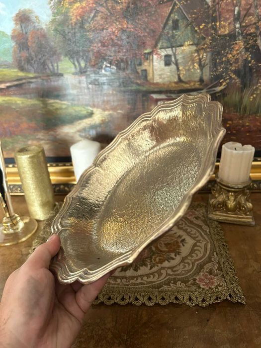 A175 Platou, bol 946g 26 cm diametru din bronz masiv