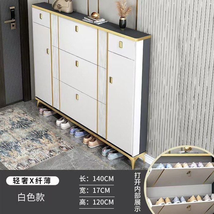 Zamonaviy 3 qavatli poyabzal javoni – elegant marmar dizayn