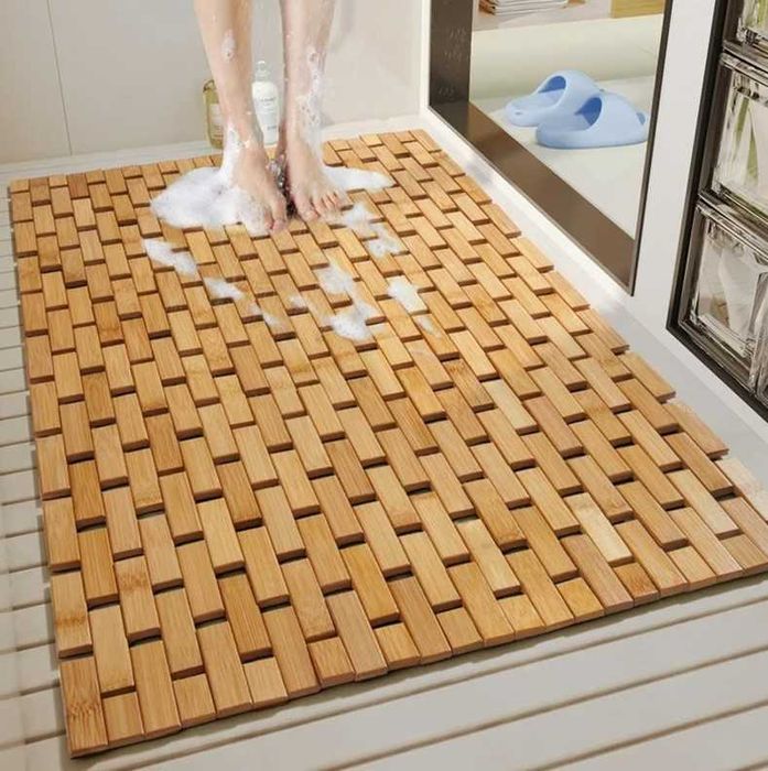 Универсален килим за баня, бамбук, нехлъзгав, влагоустойчив