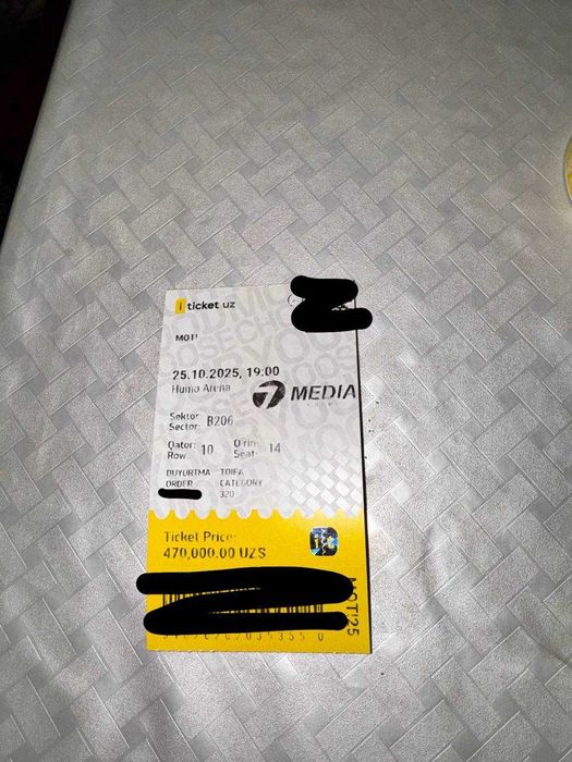 Mot kansertiga 1 ta Bilet