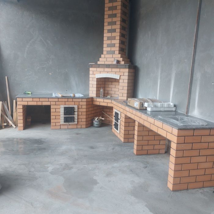 Барбекю, летняя кухня, камен