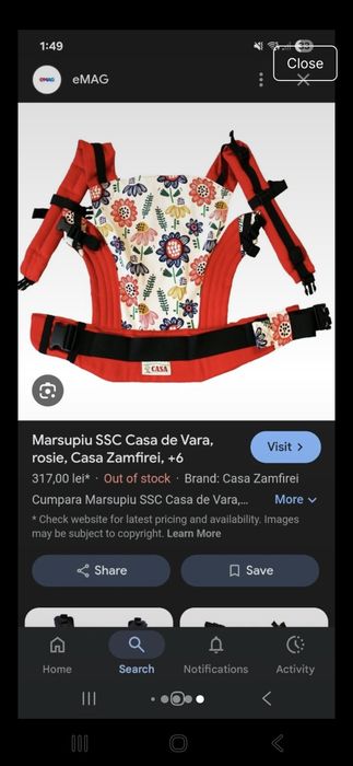 Marsupiu ergonomic Casa Zamfirei