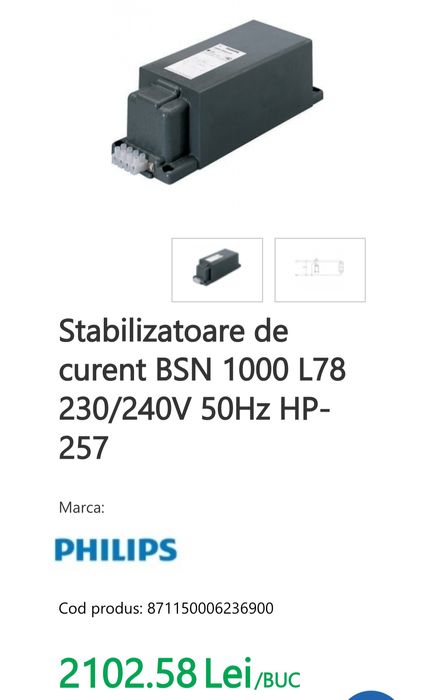 Stabilizatoare de curent BSN 1000 L78 230/240V 50Hz HP-257