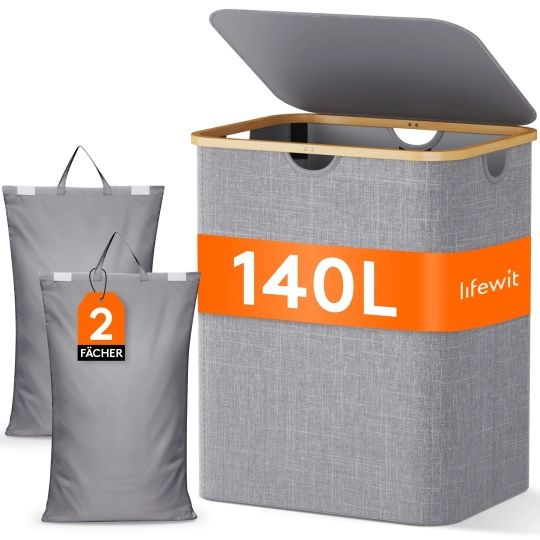 Coș de rufe Lifewit Laundry Basket cu capac, 140L