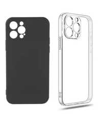 Husa GCASE Slim Din Silicon Transparenta/Neagra - Iphone 14/15/PRO/MAX