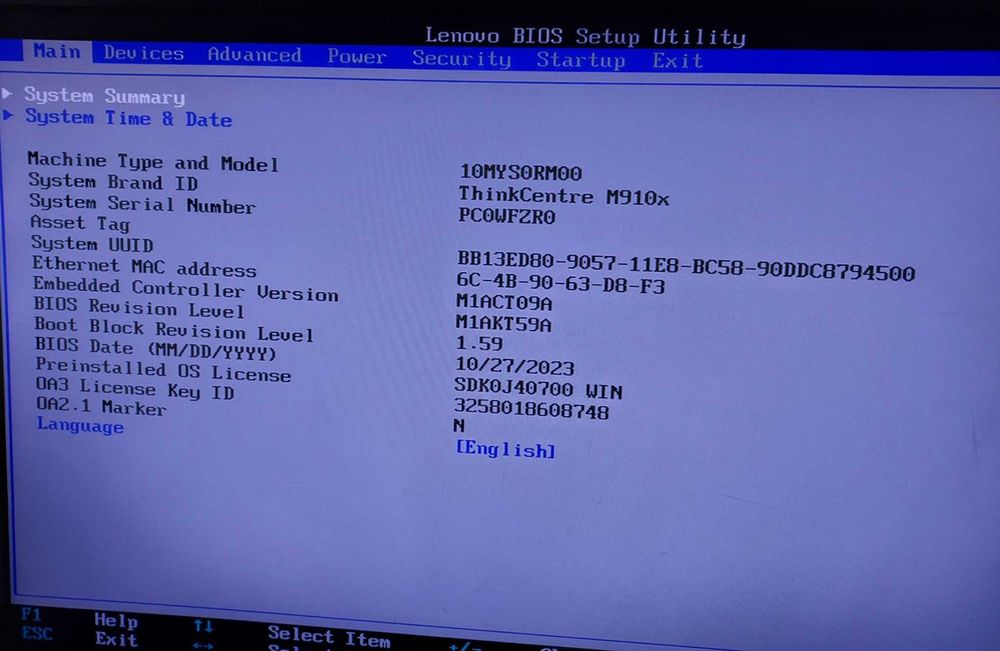 Lenovo ThinkCentre M910x MiniPC  i5-7400T 8GB DDR4