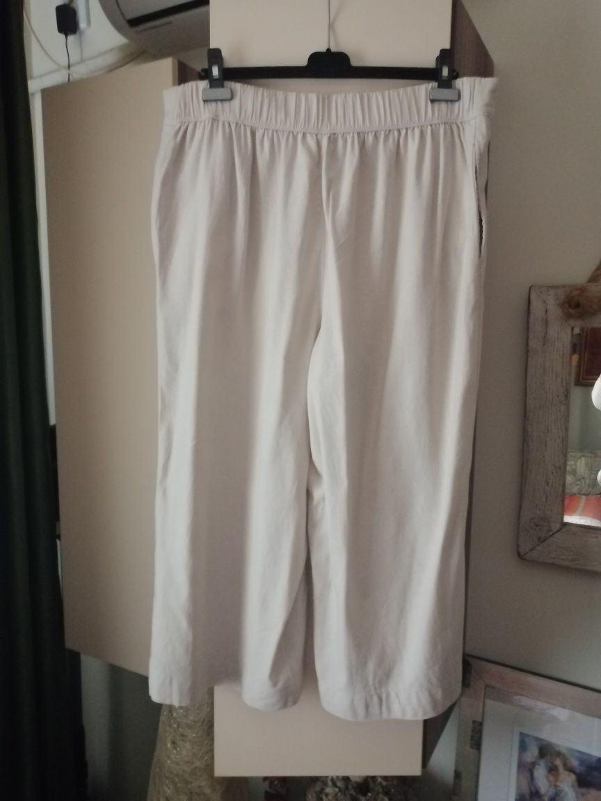 Pantaloni culottes crem