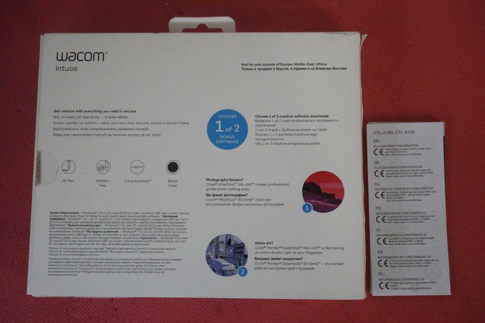 Графичен таблет Wacom Intuos S CTL-4100 , 4к pressure levels