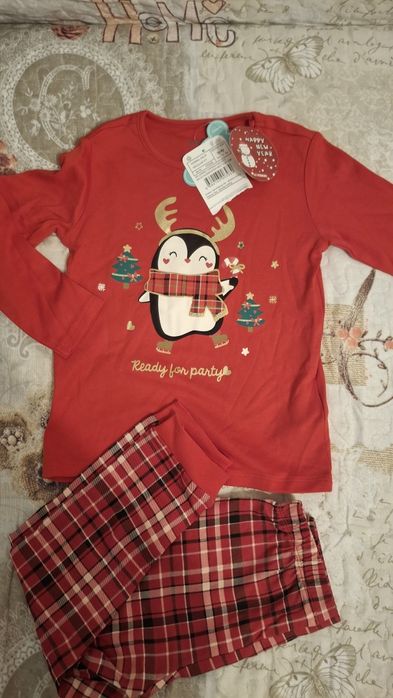 Pijama copii termică Crăciun 3-4 ani