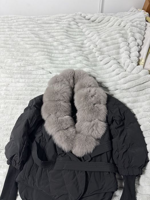 Geaca cu guler de blana naturala de vulpe