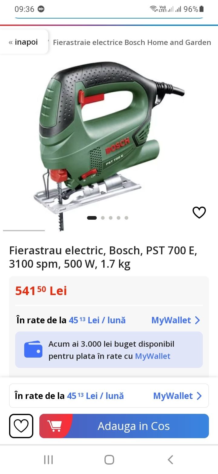 Pendular/Șoricel Bosch PST 700 E