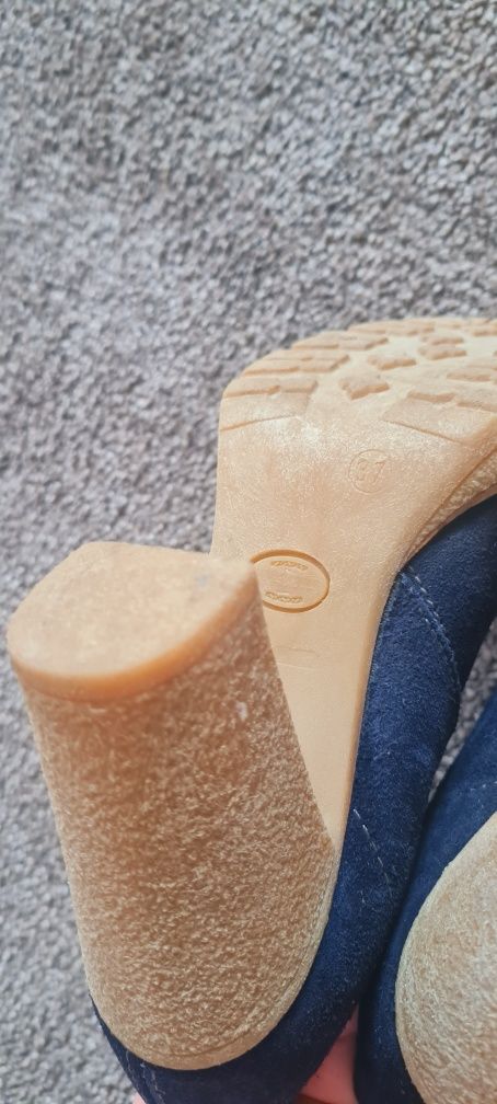 Botine ghete piele intoarsa bleumarin 37