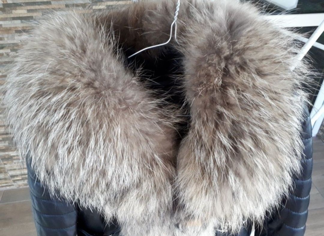 Дамско яке естествена кожа и косъм от лисица, палто, манто, жилетка