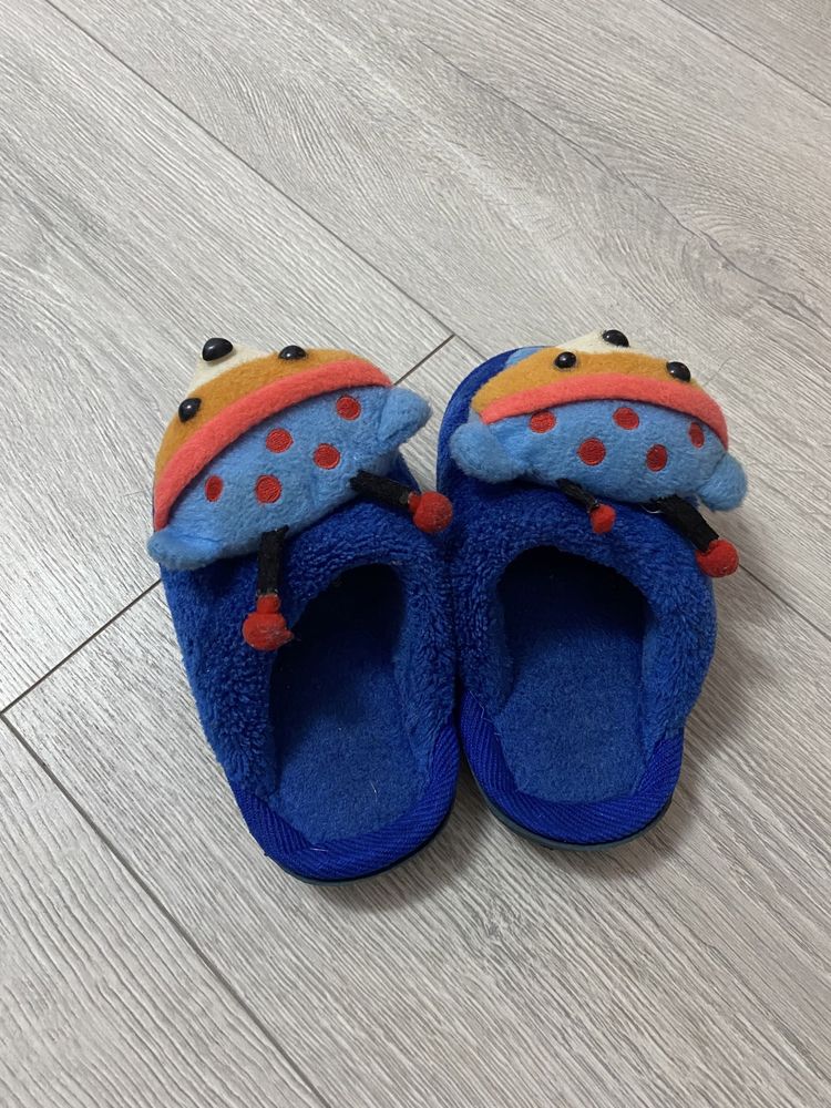 Papuci de casa copii pufosi cu ursulet interior 16,5 cm