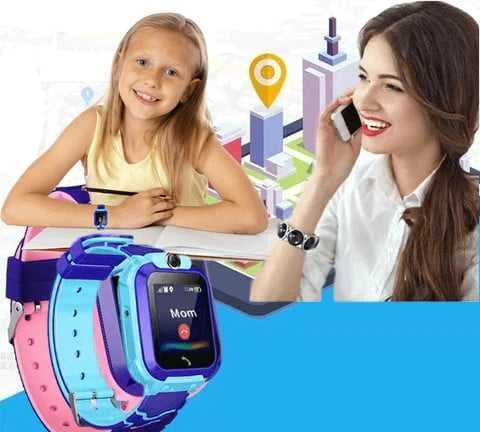 Ceas Inteligent Pentru Copii Albastru cu Urmărire GPS și Apeluri