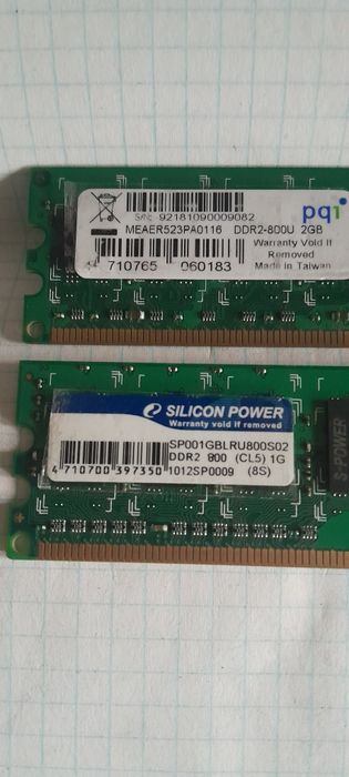 Память ОЗУ для компьютера DDR 2 2 GB 800 mhz и DDR 2 1 GB 800 mhz PQI