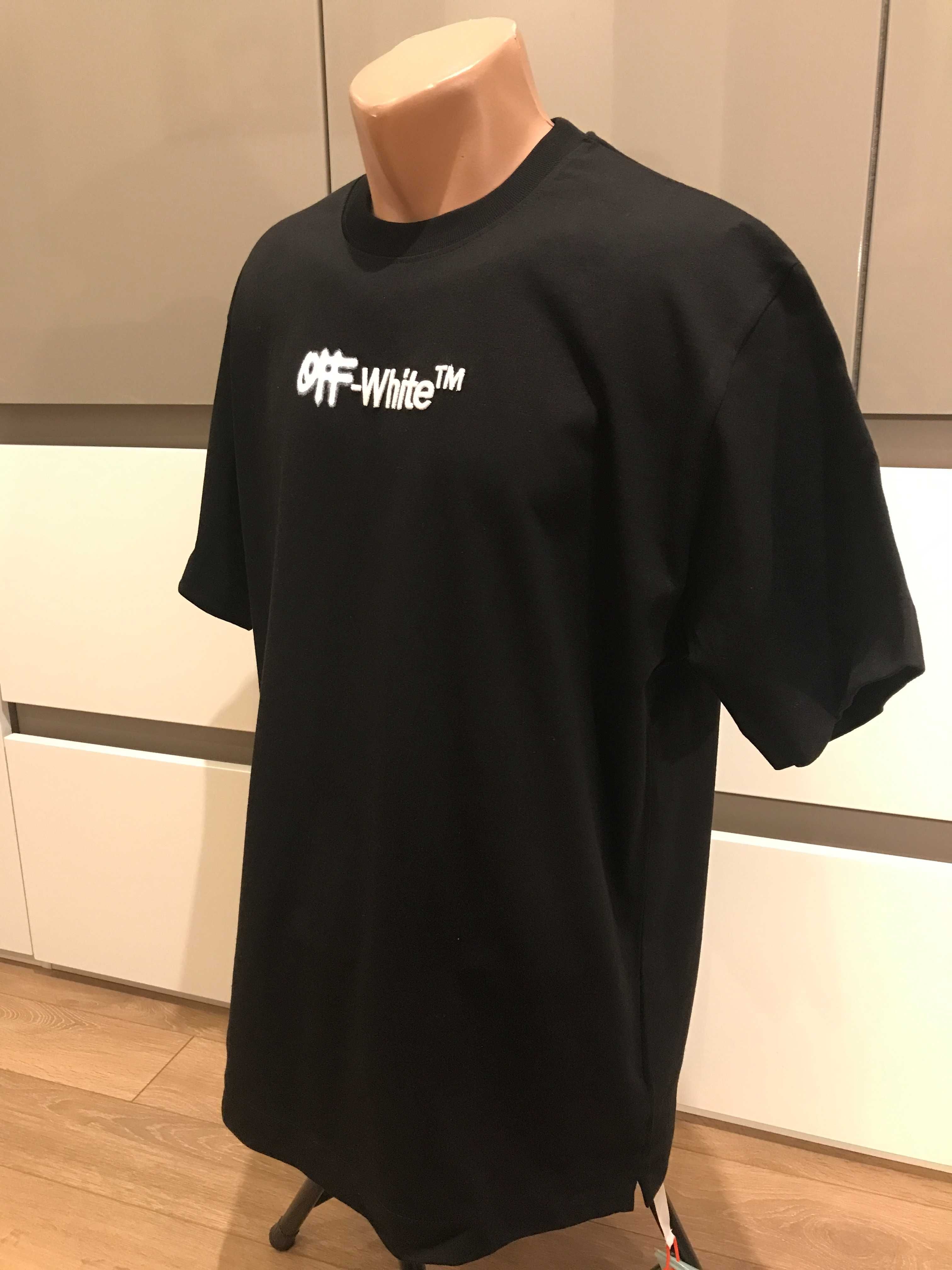 OFF-WHITE™ Spray Helvetica лого принт, черна, размер: XL