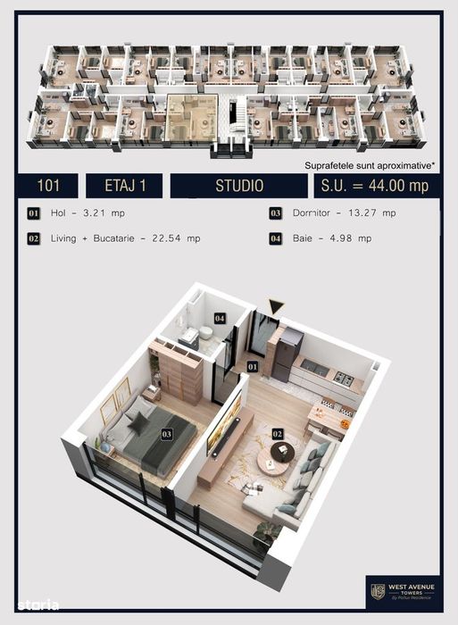 West Avenue Residence, 2 camere de la 61600 €  + TVA