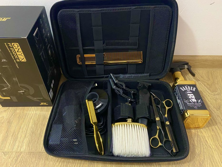 Set barber tuns frizerie + JRL Onyx nou , masina contur