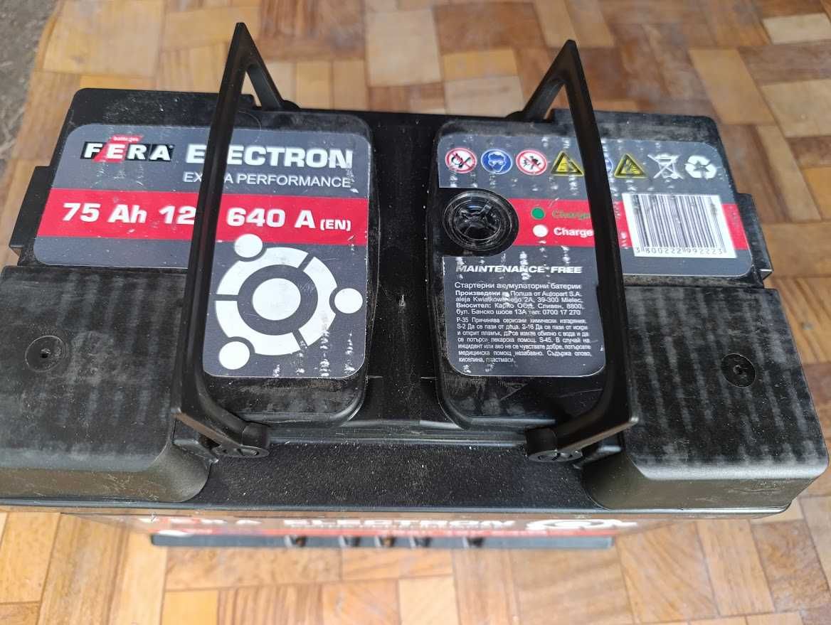 Продавам чисто нов акумулатор FERA ELECTRON 75Ah, 640A
