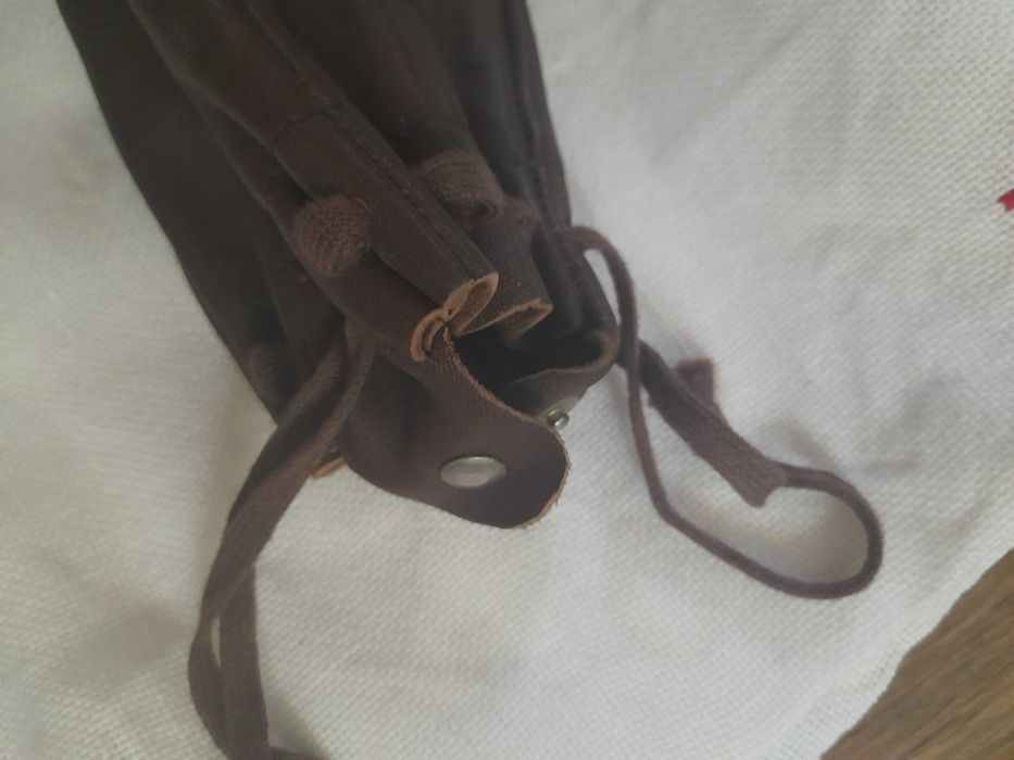 Saculet piele naturala, vintage