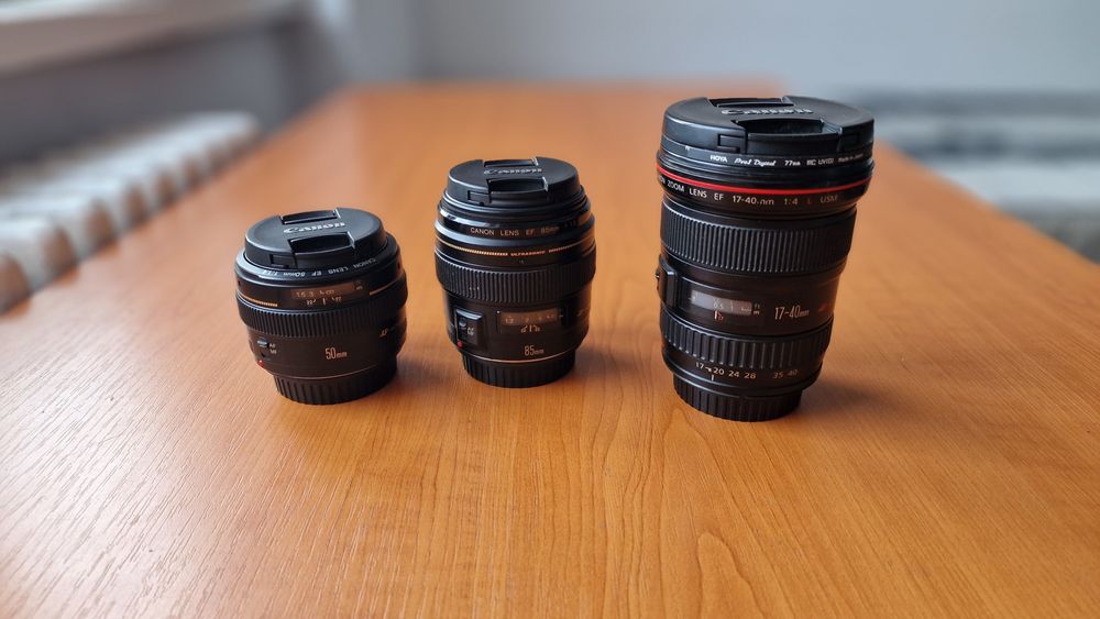 Obiective Canon 50mm, 85mm, 17-40mm