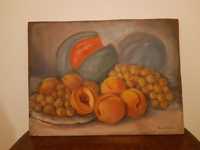 Стара маслена картина ''Натюрморт плодове'' на художника Николай Илиев