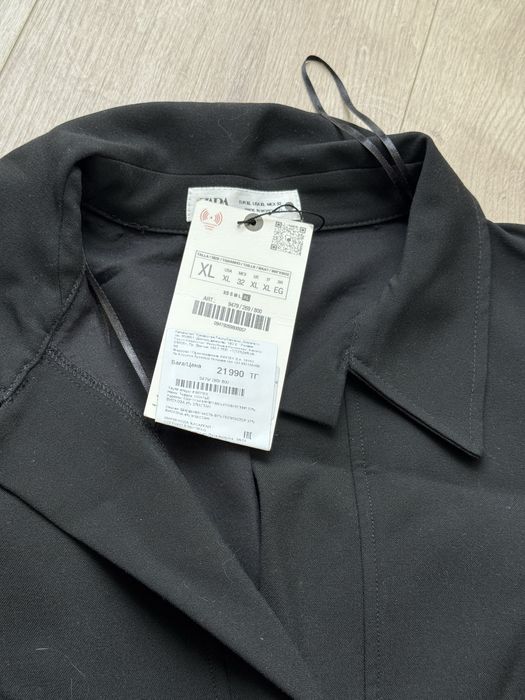 Платье короткое черное с воротником Зара Zara новое 48-50