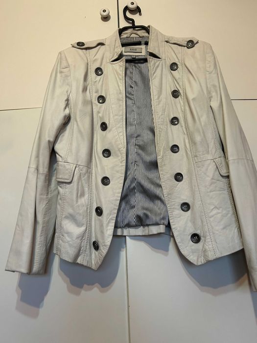 Бяло кожено яке естествена кожа